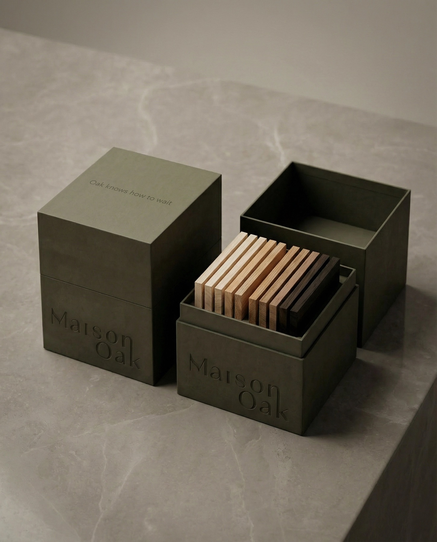Maison Oak sample box for architects and designers